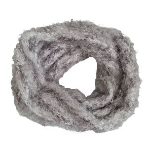 Mixit White & Gray Chunky Soft Eyelash Knit Versatile Infinity Scarf Women's OS